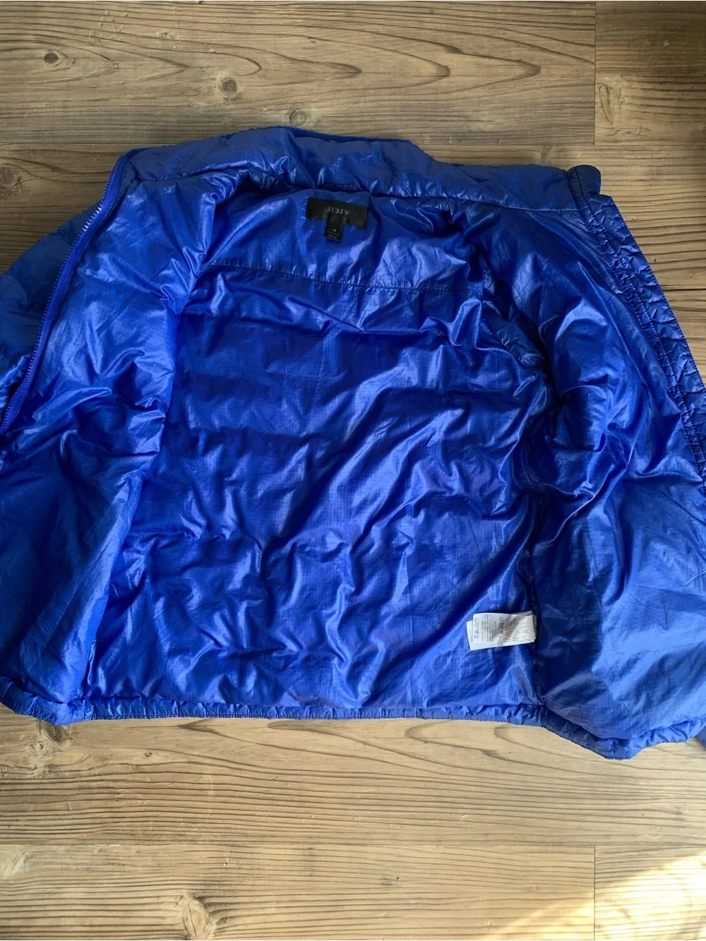 J Crew Jacket Womens XS Blue Down Puffer Lightweight Casual Insulated